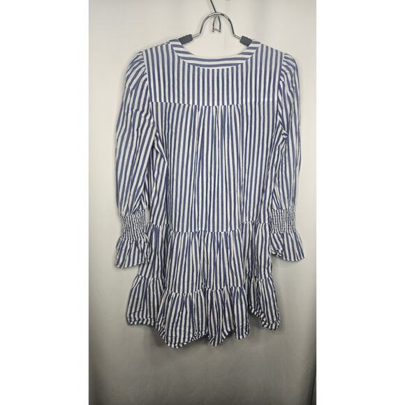 Tuckernuck Pomander Place Dress Blue White Striped Kenzo Mini Size Small Tiered - Picture 5 of 8